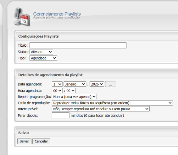 Centova Cast: Playlists e agendas
